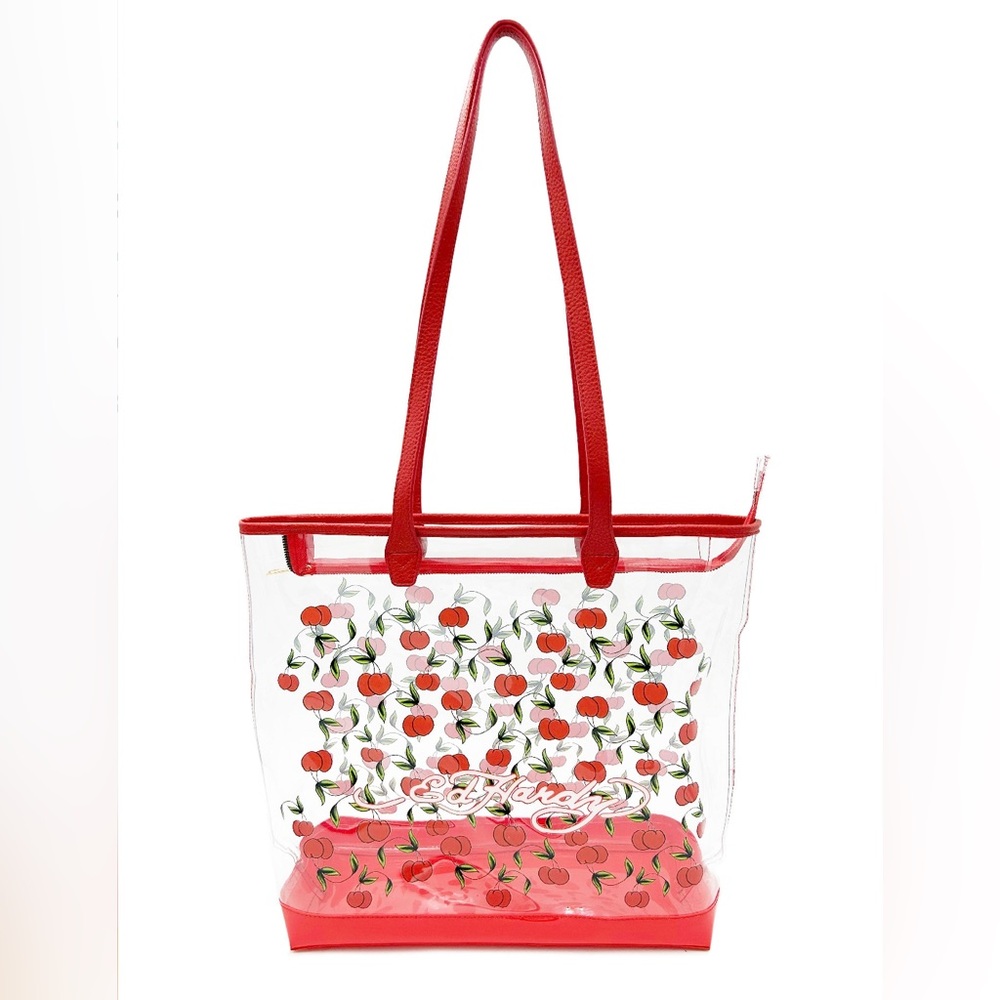 New Ed Hardy Red Cherry Print Tote Bag
